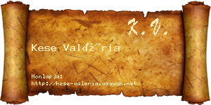 Kese Valéria névjegykártya